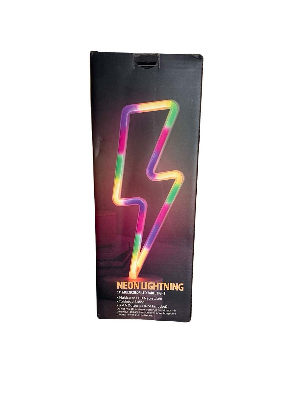 Brightside Neon Lightning 13-Inch Multicolor LED Table Light